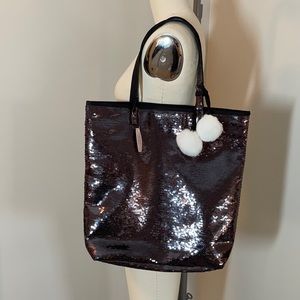 Black sequin tote